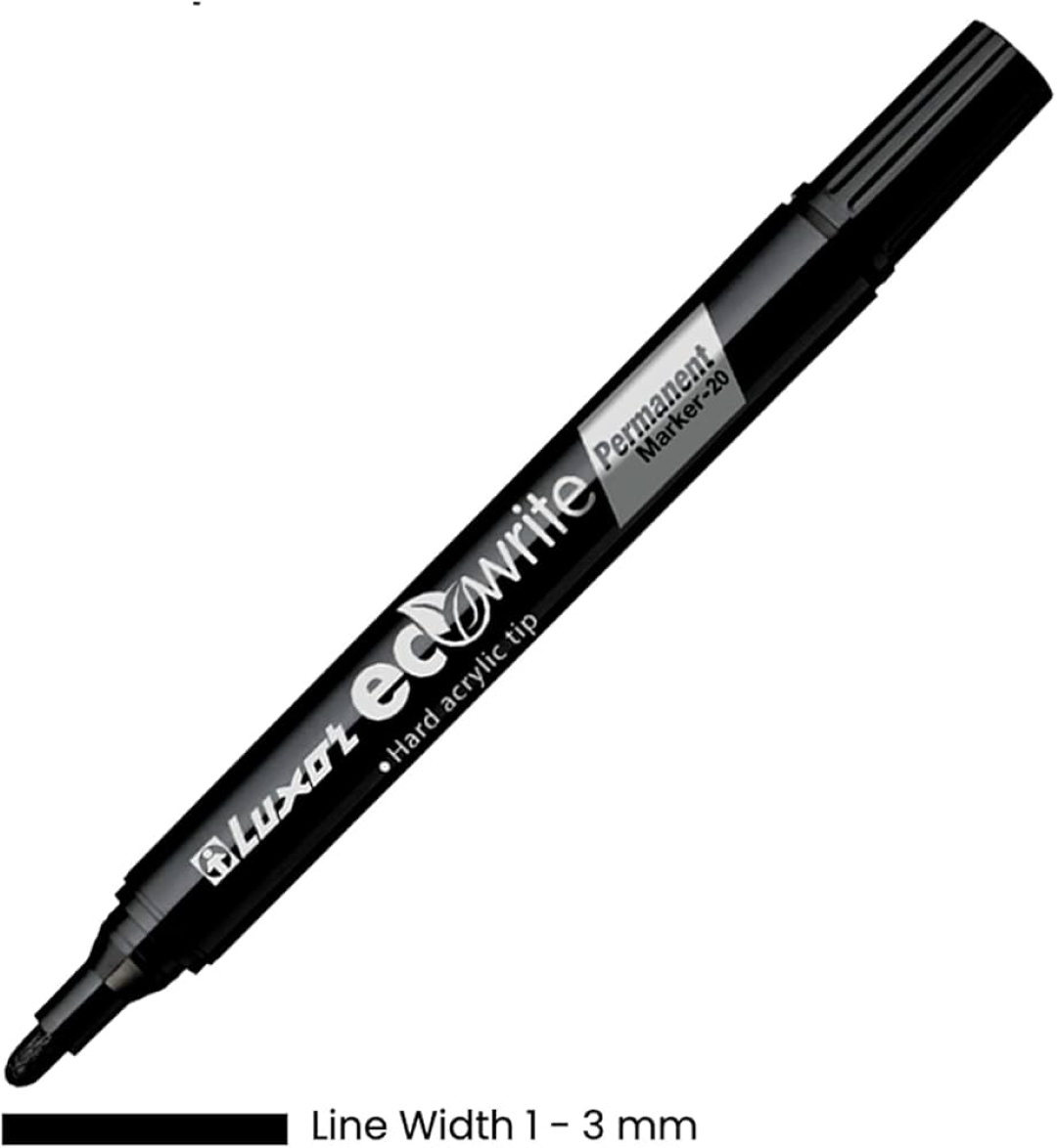 LUXOR ECOWRITE PERMANENT BLACK MARKER PEN